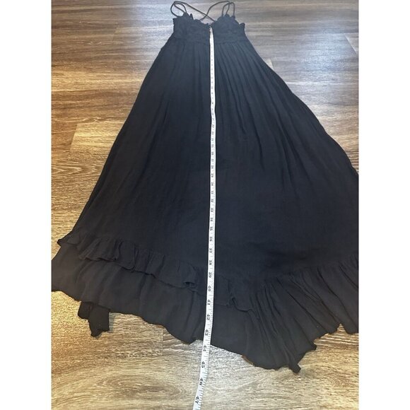Free People Adella Lace Trim Midi Dress in Black Size Small Whimisigoth Fairy - Picture 8 of 11
